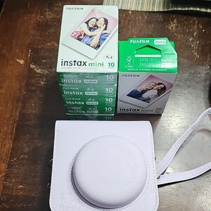 Fujifilm Instax Mini Film, Camera with Light Purple Case